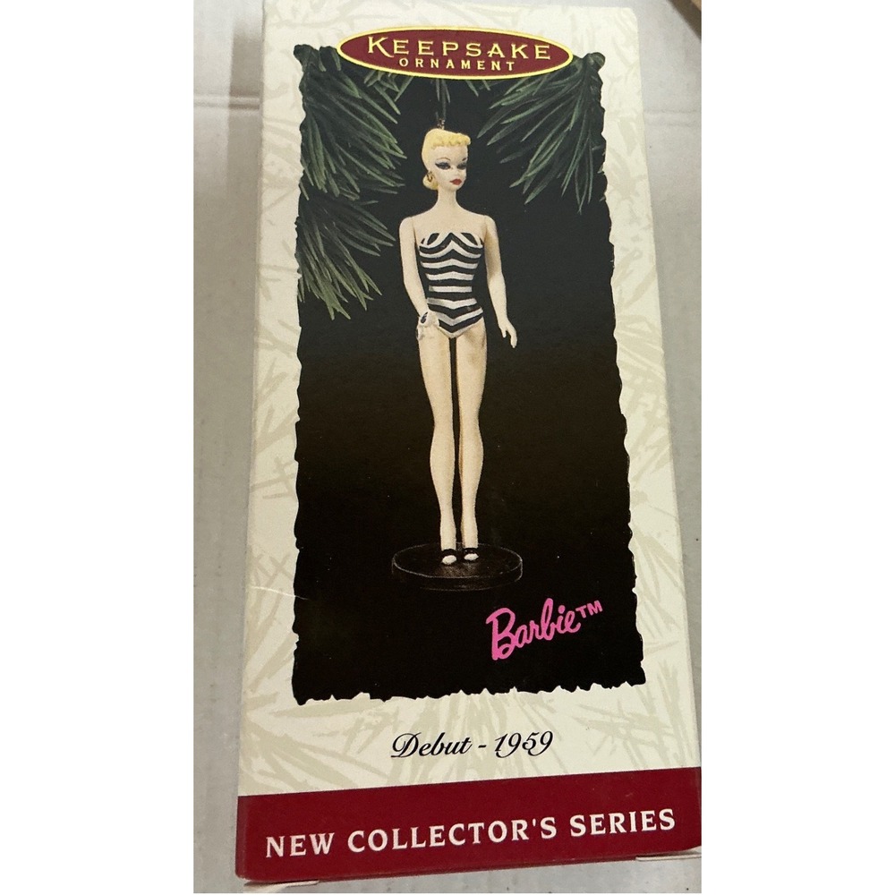 Hallmark Vintage Barbie Ornament Debut 1959 Swimsuit Collector Series Figure